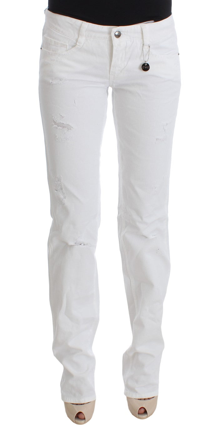 Costume National Chic slim fit jeans made of white cotton