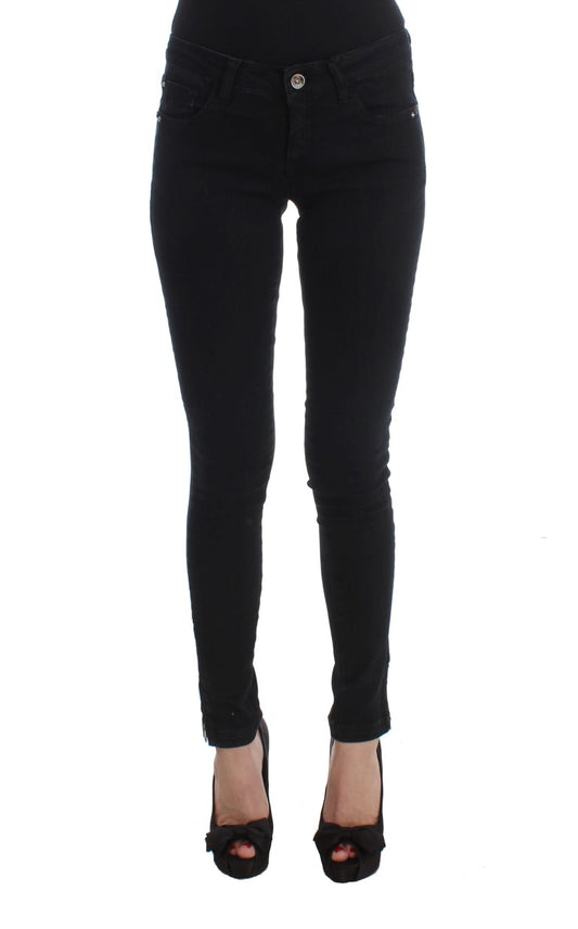 Costume National Smooth Black Slim Fit Designer Jeans