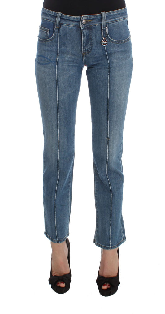 Costume National Schicke Slim Fit Blue Jeans für die moderne Frau