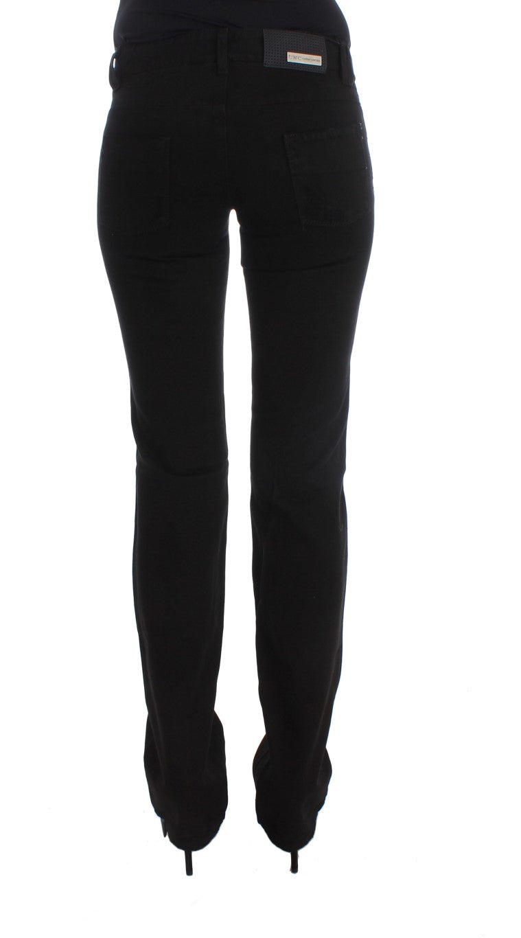 Costume National Schicke schwarze Slim Fit Jeans mit Reißverschluss aus Baumwolle