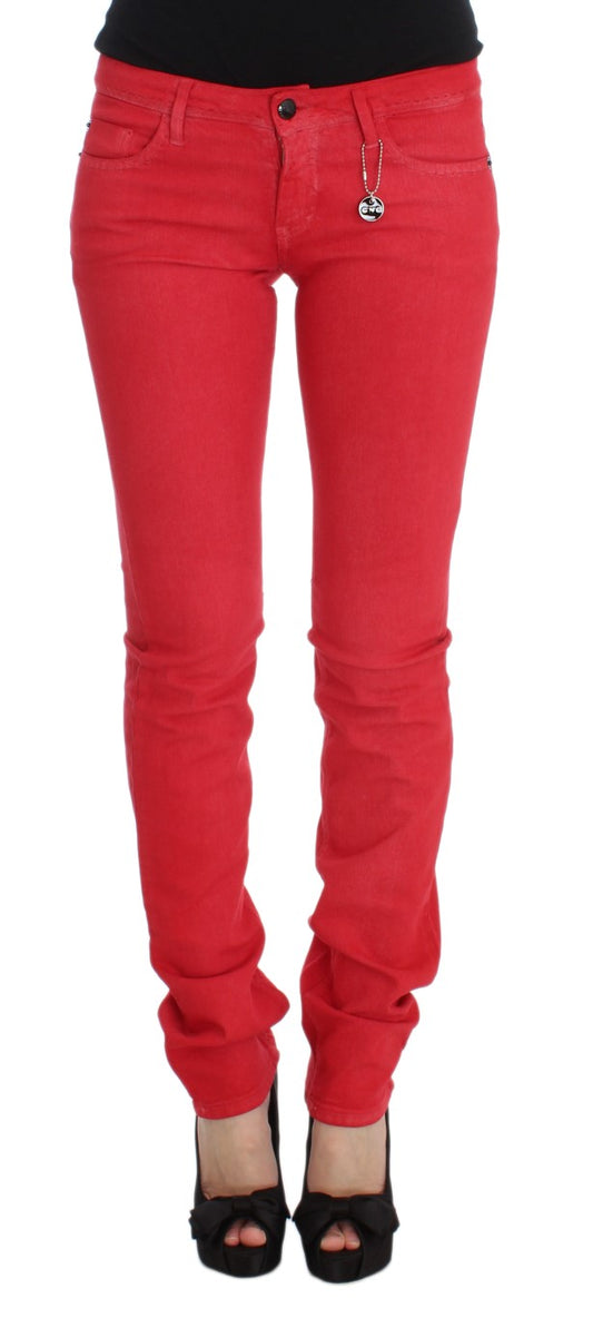 Costume National Chic red slim fit jeans