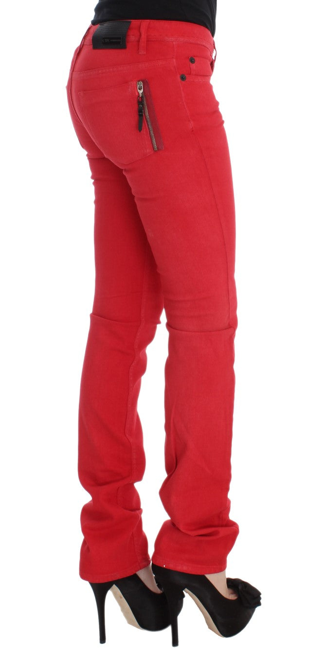 Costume National Schicke rote Slim Fit Jeans