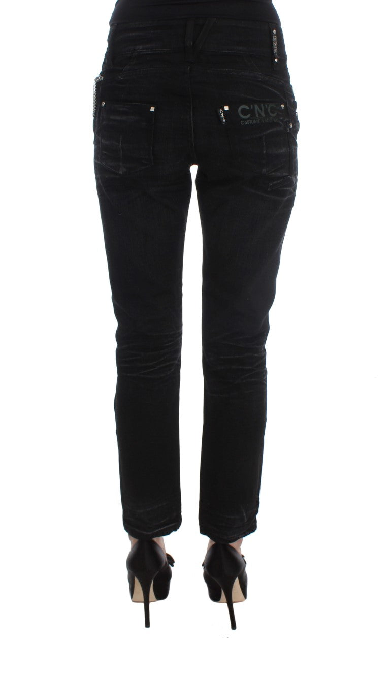 Costume National Elegante schwarze Slouchy Fit Jeans für Trendsetter