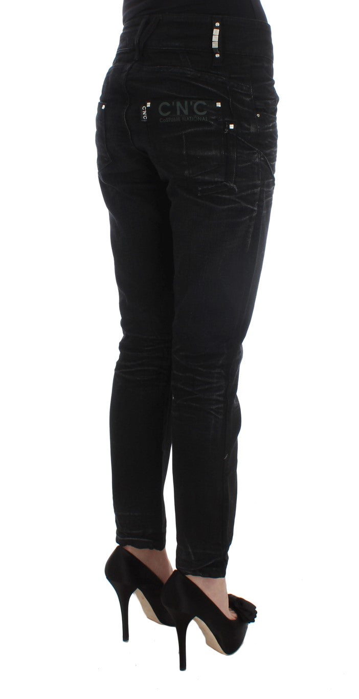 Costume National Elegante schwarze Slouchy Fit Jeans für Trendsetter