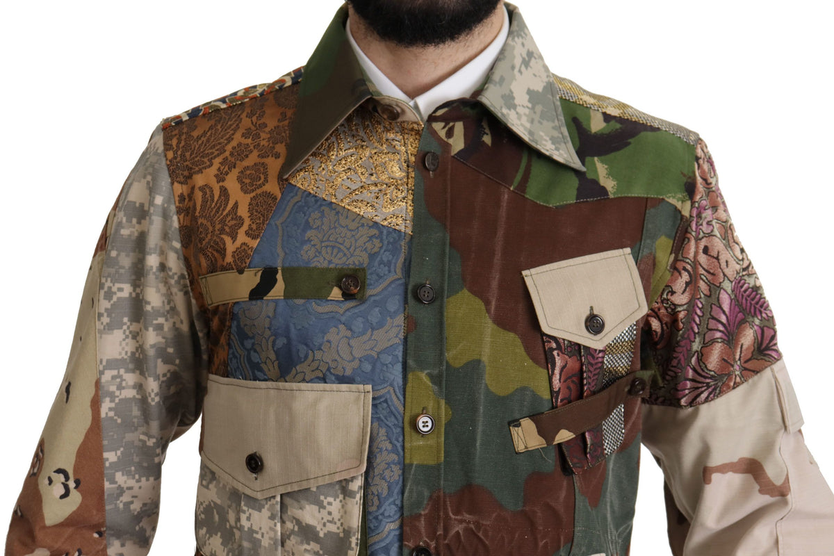 Dolce &amp; Gabbana Patchwork Camouflage Casual Shirt