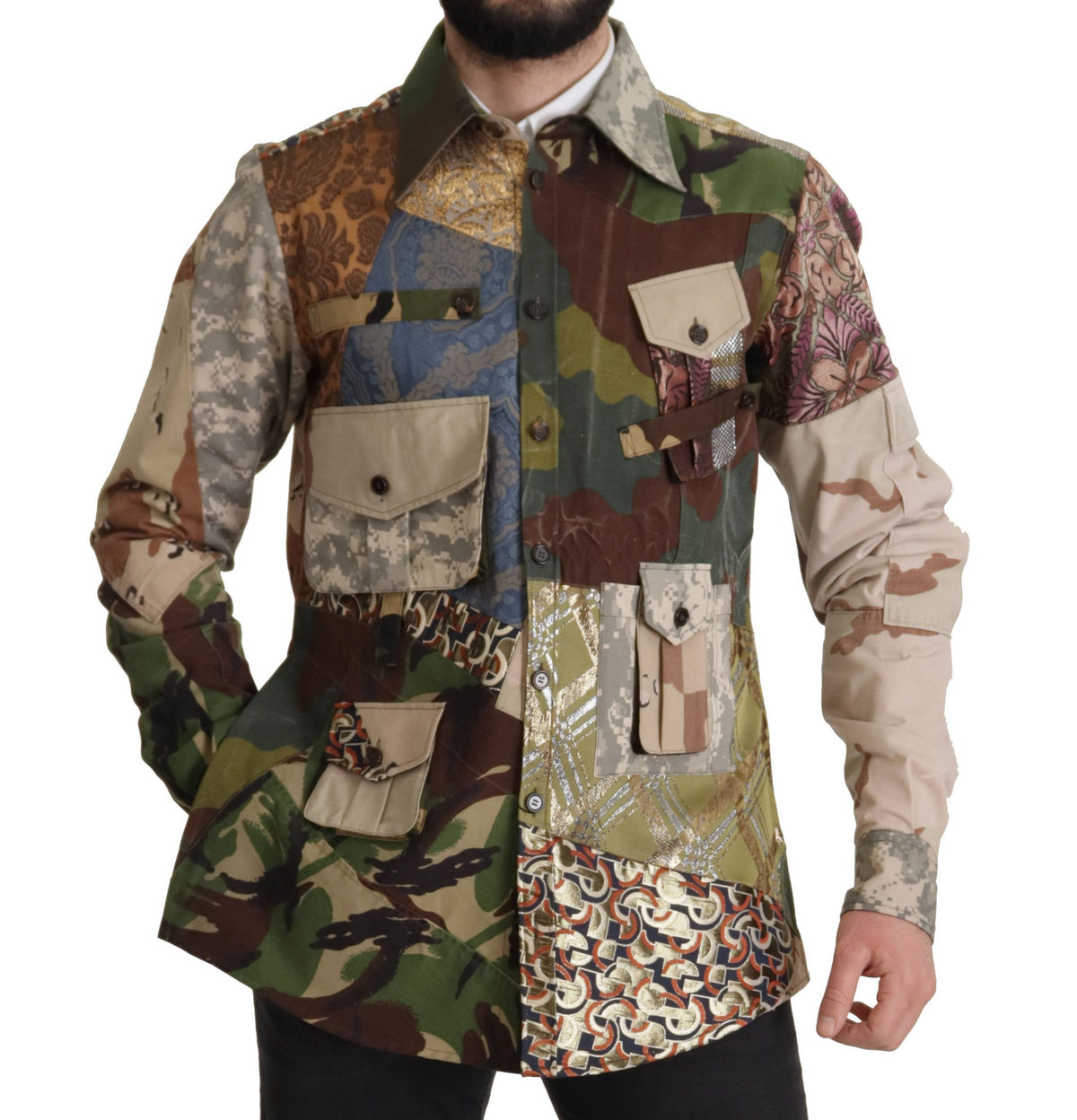 Dolce &amp; Gabbana Patchwork Camouflage Casual Shirt