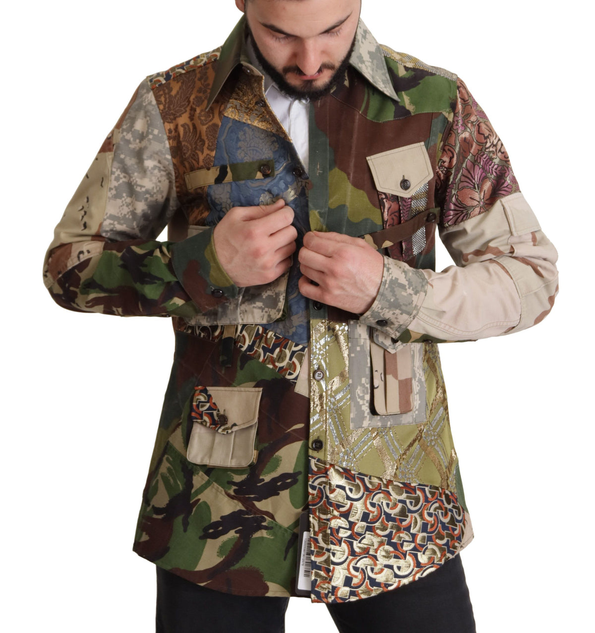 Dolce &amp; Gabbana Patchwork Camouflage Casual Shirt