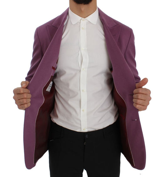 Dolce & Gabbana Purple Cashmere Slim Fit Blazer Jacket
