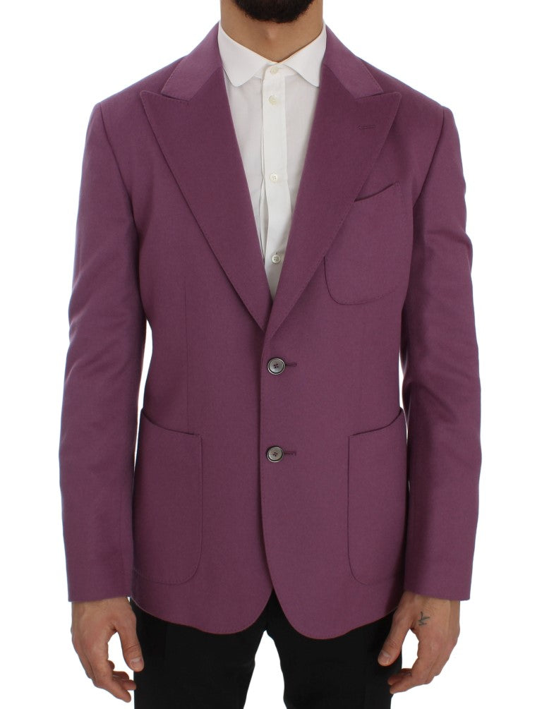 Dolce & Gabbana Eleganter violetter Blazer aus einer Kaschmir-Seiden-Mischung