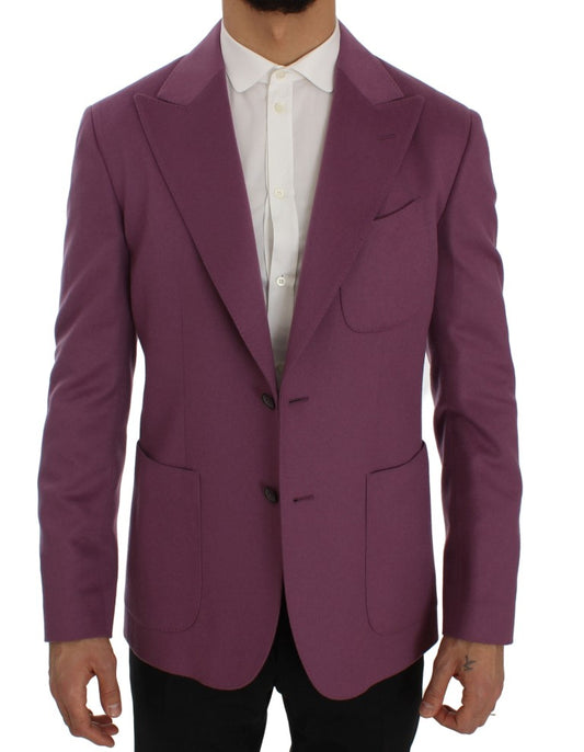 Dolce & Gabbana Eleganter violetter Blazer aus einer Kaschmir-Seiden-Mischung