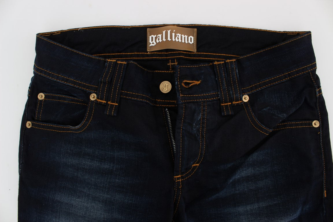 John Galliano Elegante Slim Fit Designer Jeans