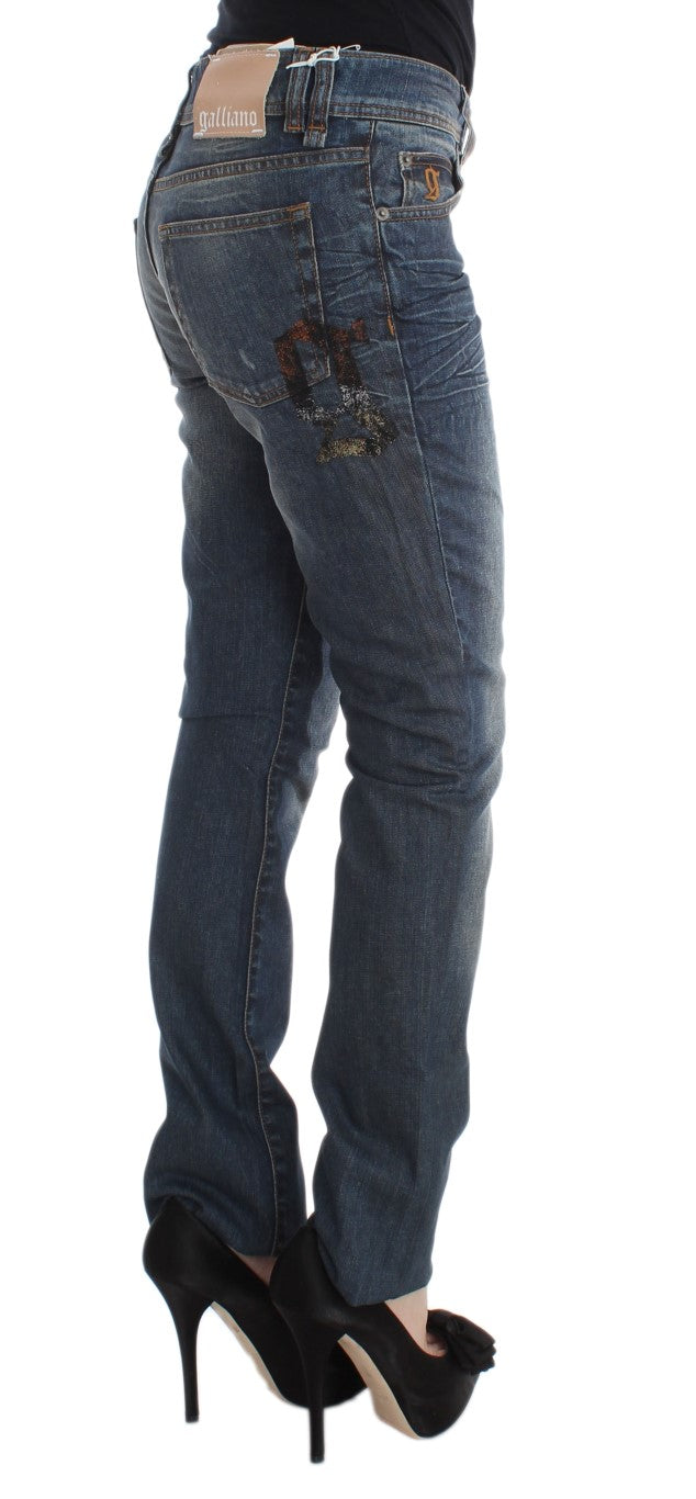 John Galliano Chic Slim Fit Blaue Jeans