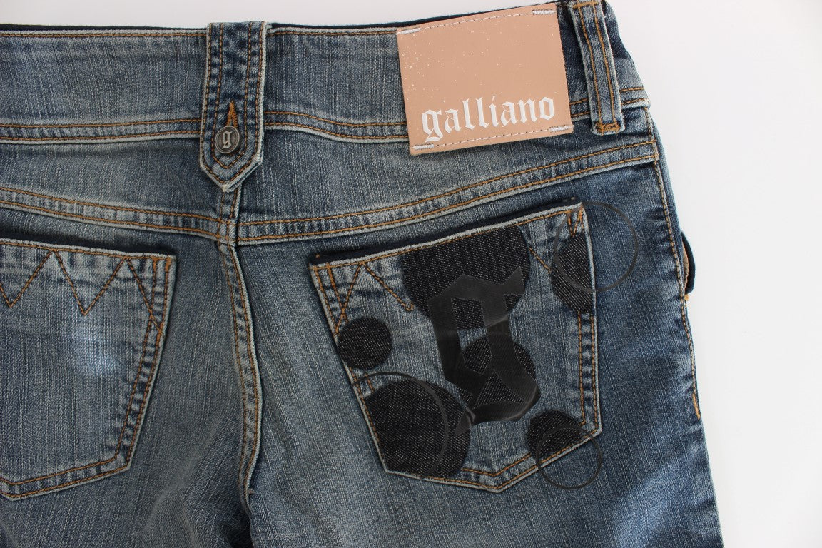 John Galliano Schicke Slim Fit Bootcut Jeans in blauer Waschung