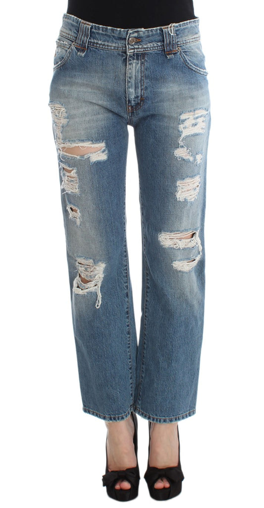 John Galliano Schicke Boyfriend Jeans mit blauer Waschung