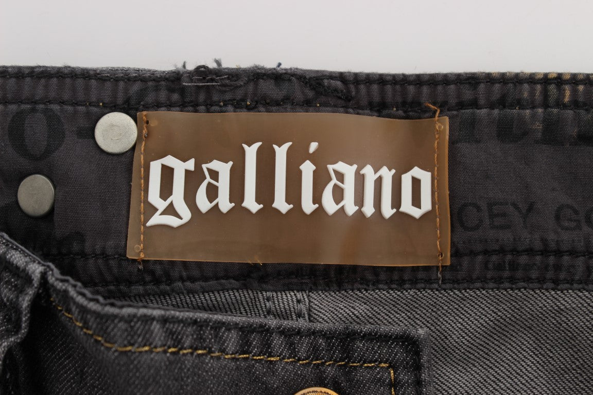 John Galliano Elegante Slim Fit Jeans mit grauer Waschung