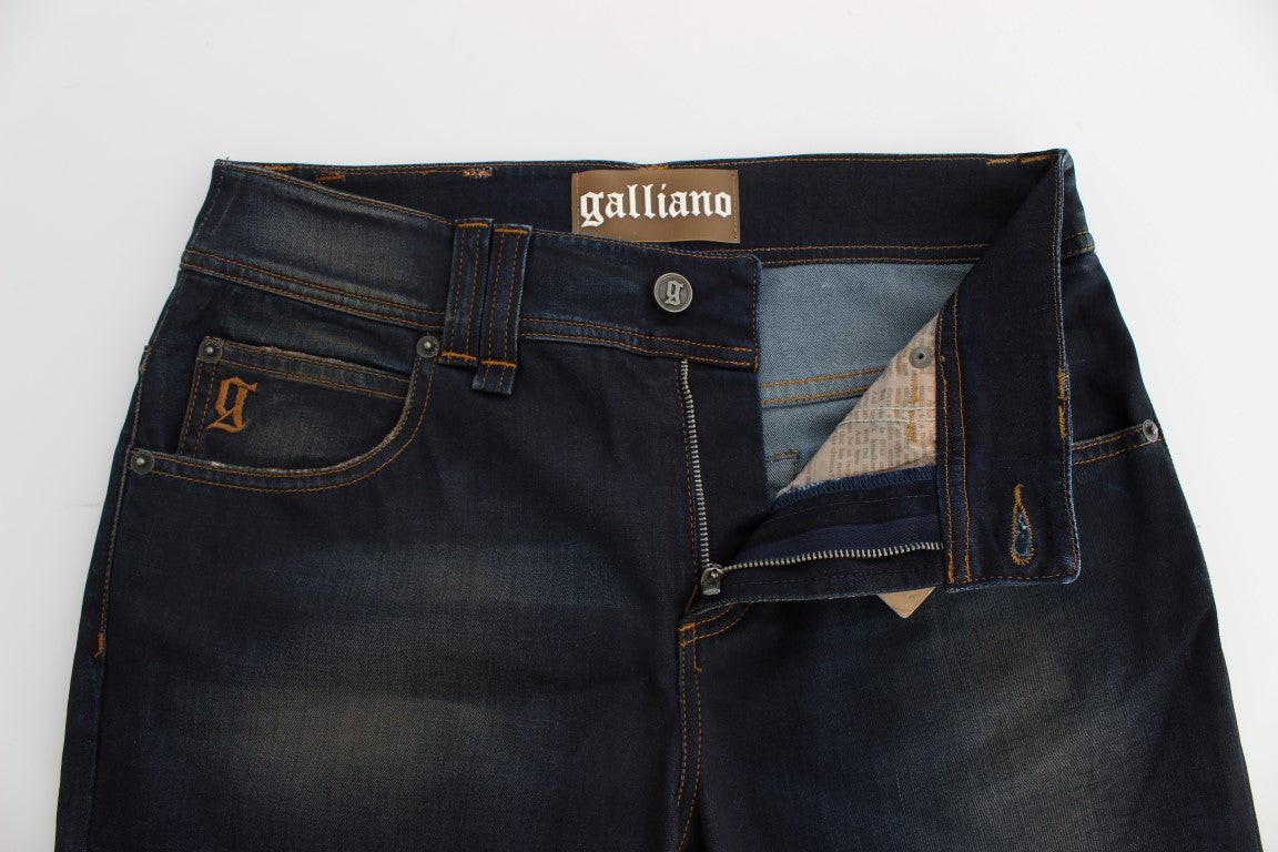 John Galliano Schicke blaue Boyfriend Fit Jeans