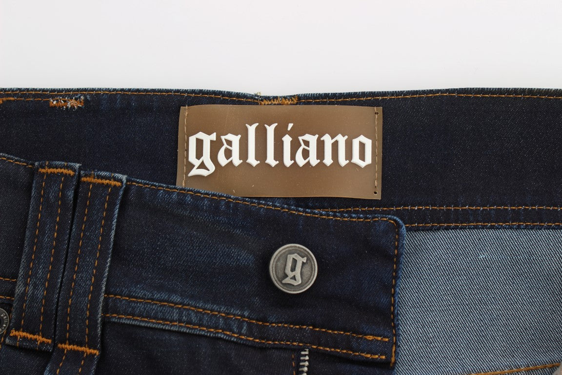 John Galliano Schicke blaue Boyfriend Fit Jeans