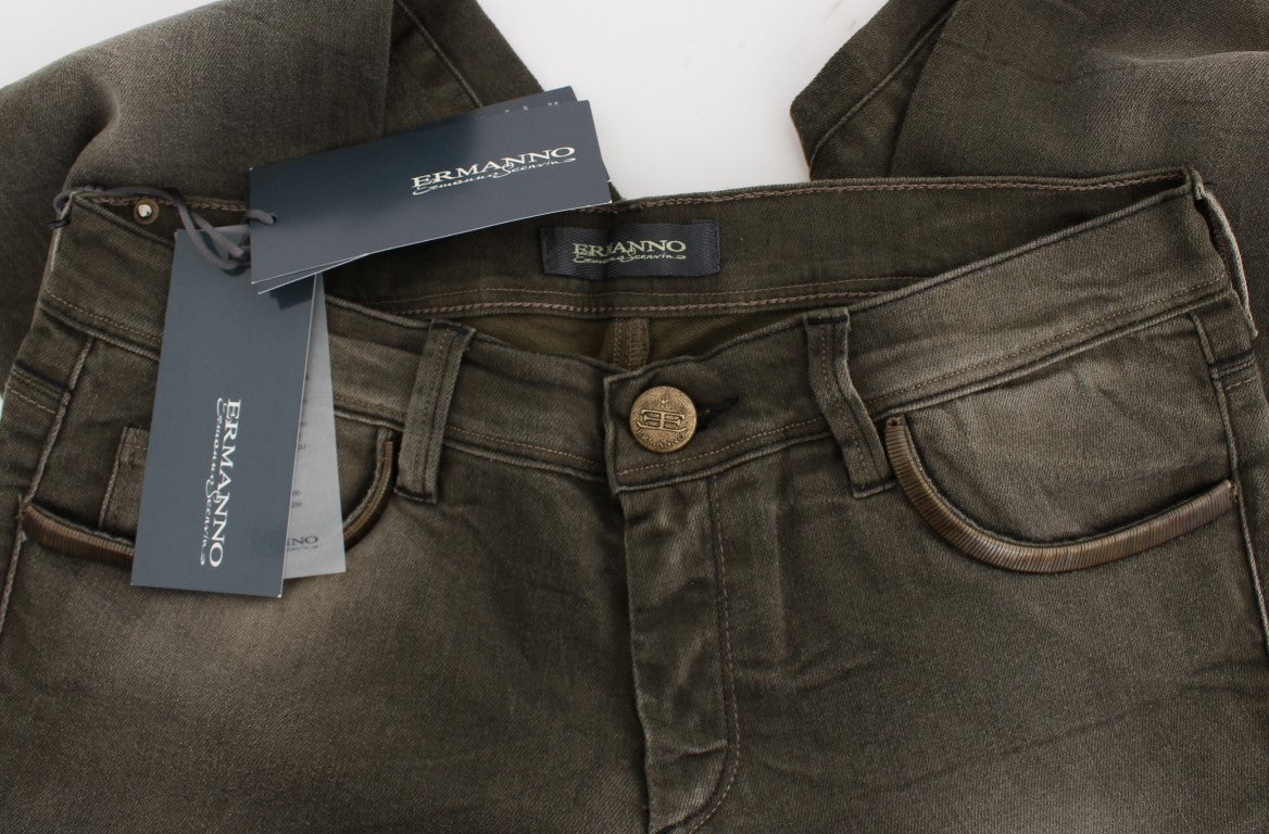 Ermanno Scervino Schicker grauer Slim Fit Italian Denim