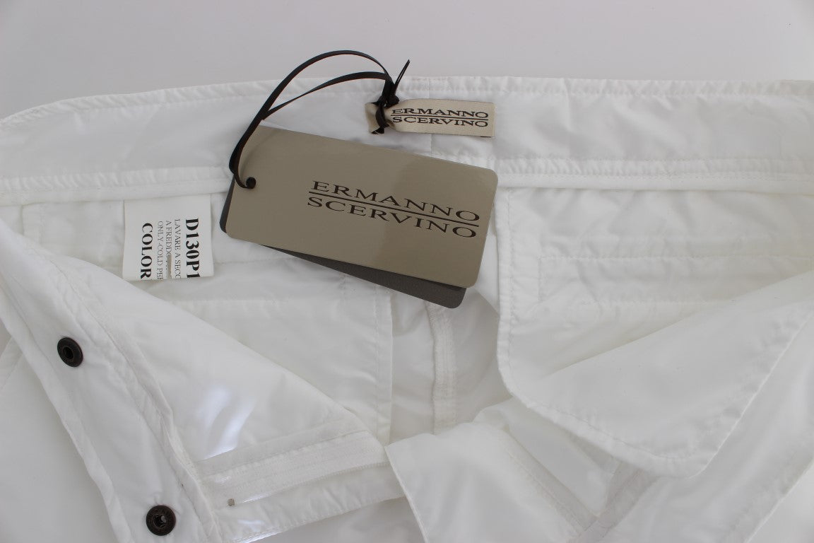 Ermanno Scervino Schicke weiße Cargo-Hose aus Nylon von einem italienischen Designer