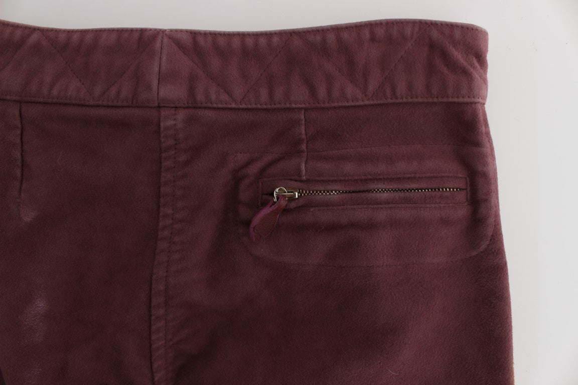 Ermanno Scervino Schicke bordeauxfarbene Capri-Cargo-Hose in Kurzform