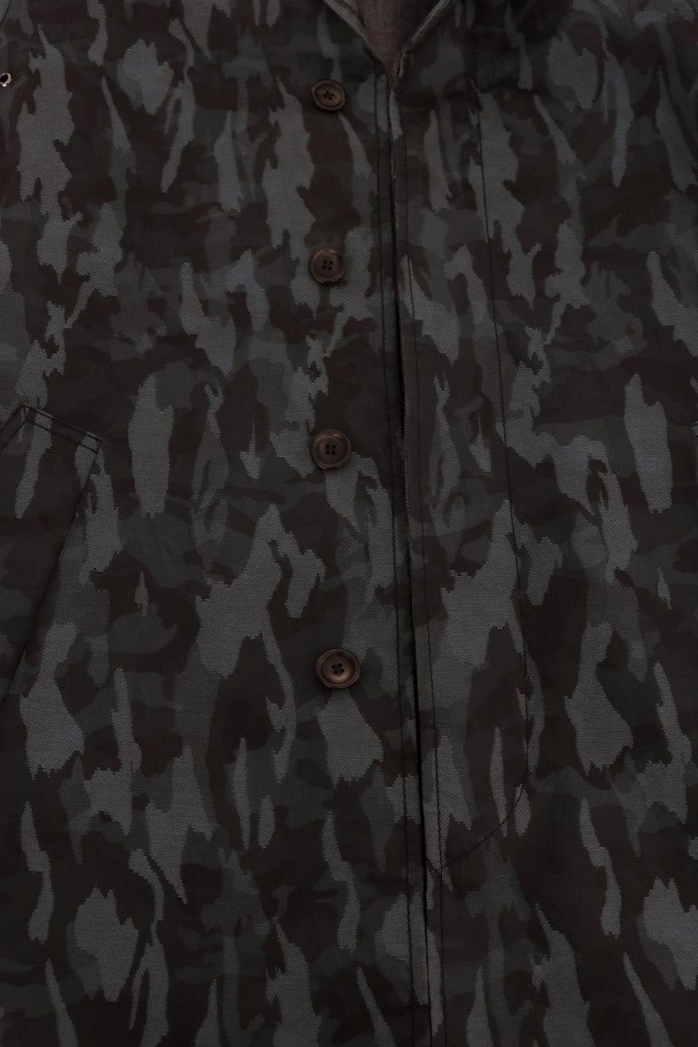 Dolce & Gabbana Blauer Camouflage Trenchcoat Eleganz