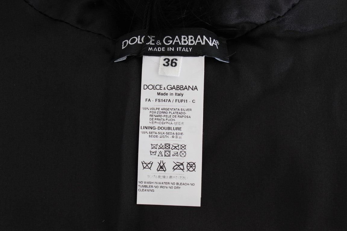 Dolce & Gabbana Schwarzer Fuchspelz Chic Shoulder Wrap