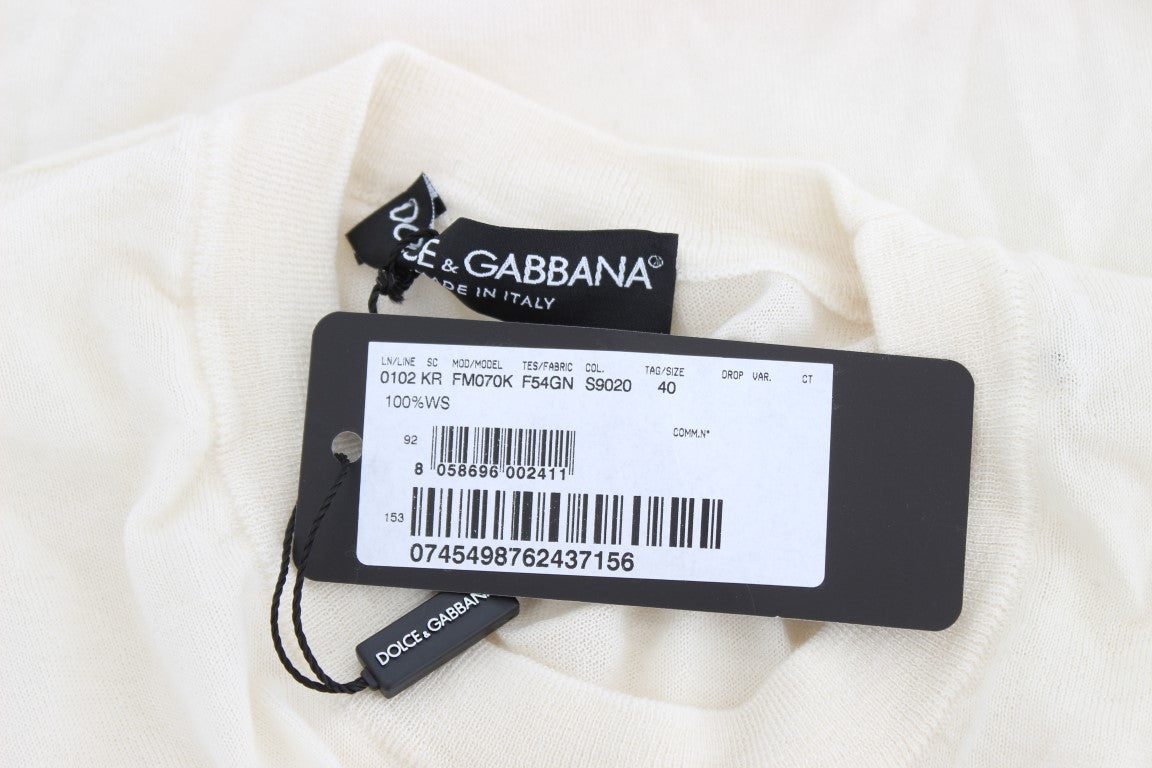 Dolce &amp; Gabbana Elegant white cashmere sweater