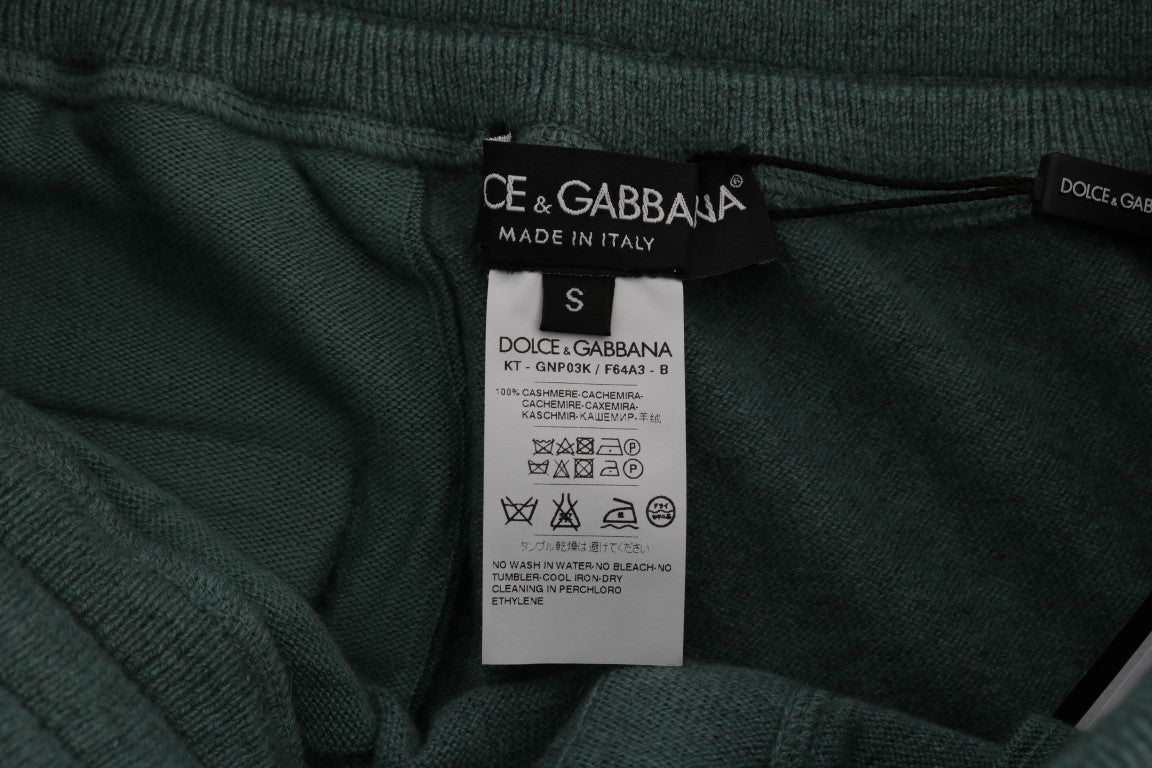 Dolce & Gabbana Elegante grüne Kaschmir-Sporthosen