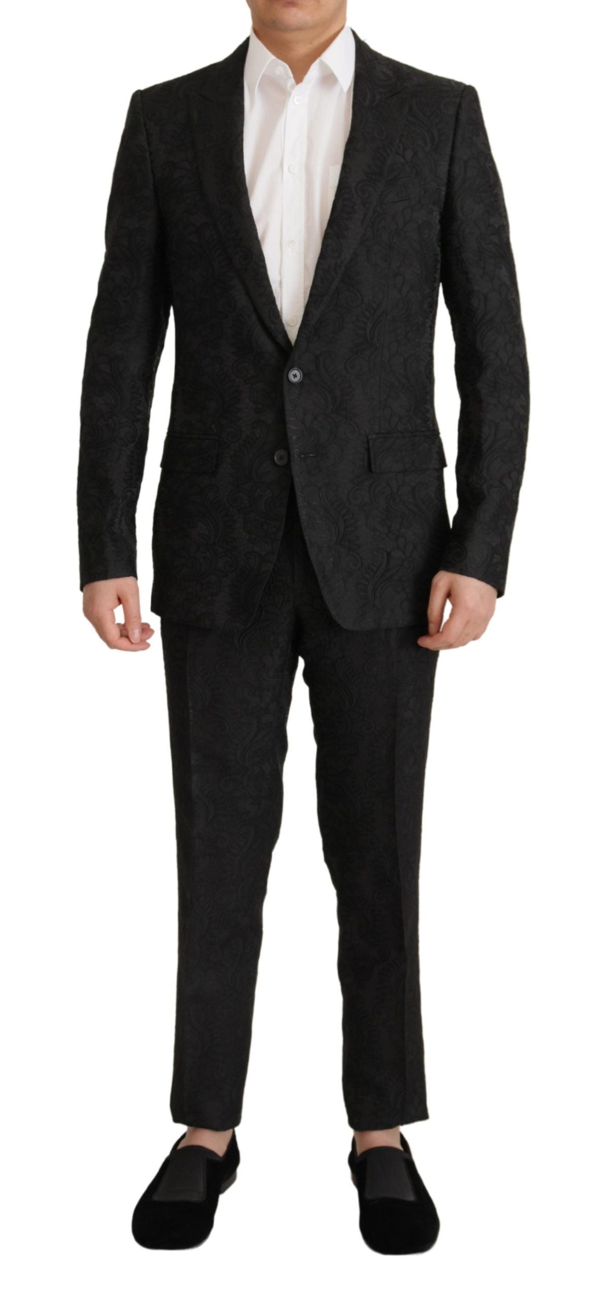 Dolce &amp; Gabbana Glitter Black Martini Suit