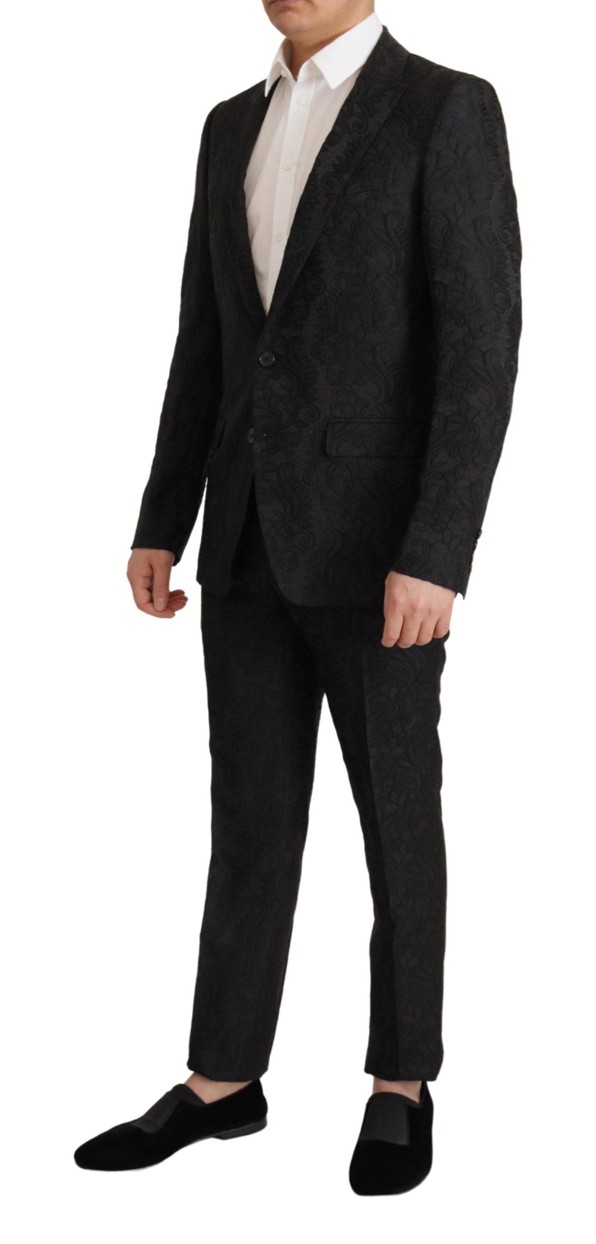 Dolce &amp; Gabbana Glitter Black Martini Suit