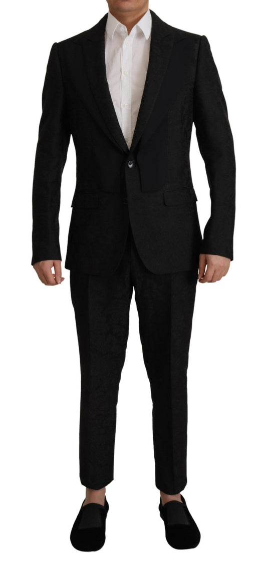 Dolce &amp; Gabbana Elegant Black Two-Piece Martini Suit