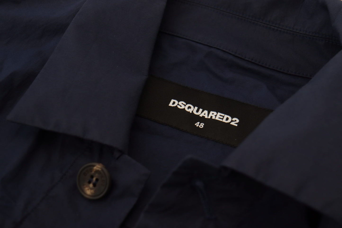 Dsquared² Svelte Dunkelblaues Baumwollhemd