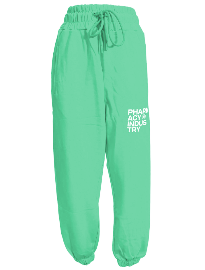 Pharmacy Industry Chic green cotton sweatpants with logo detail