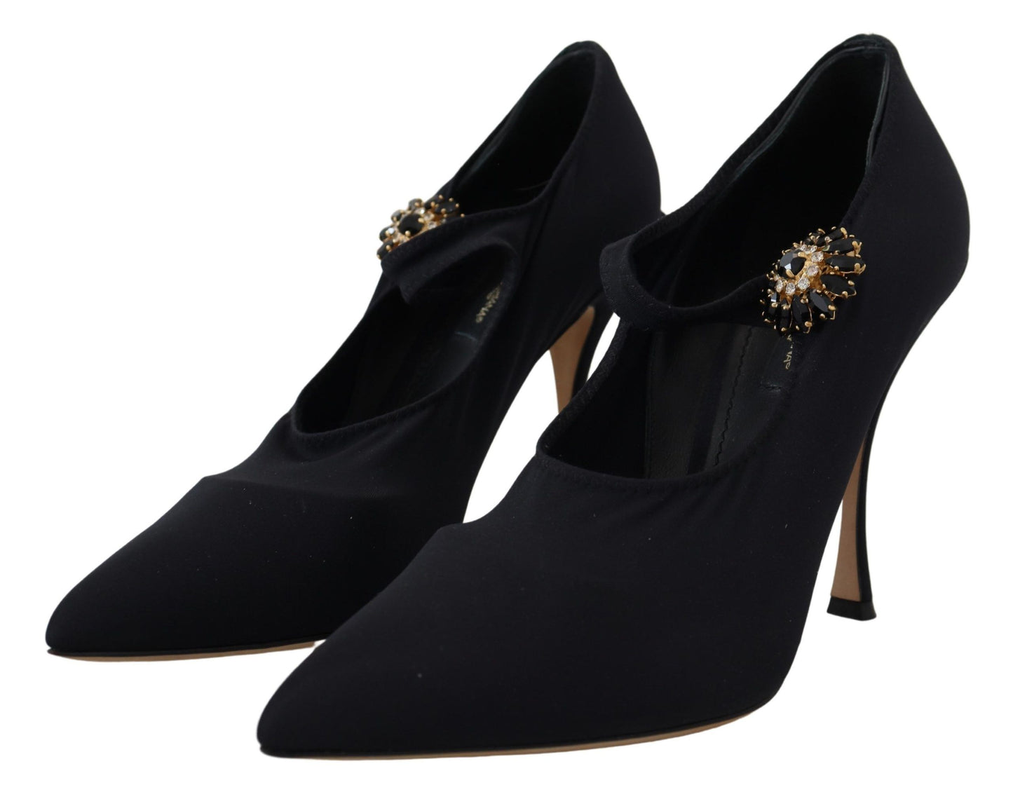 Dolce & Gabbana Schicke schwarze Mary Jane Sockenpumps mit Kristallen