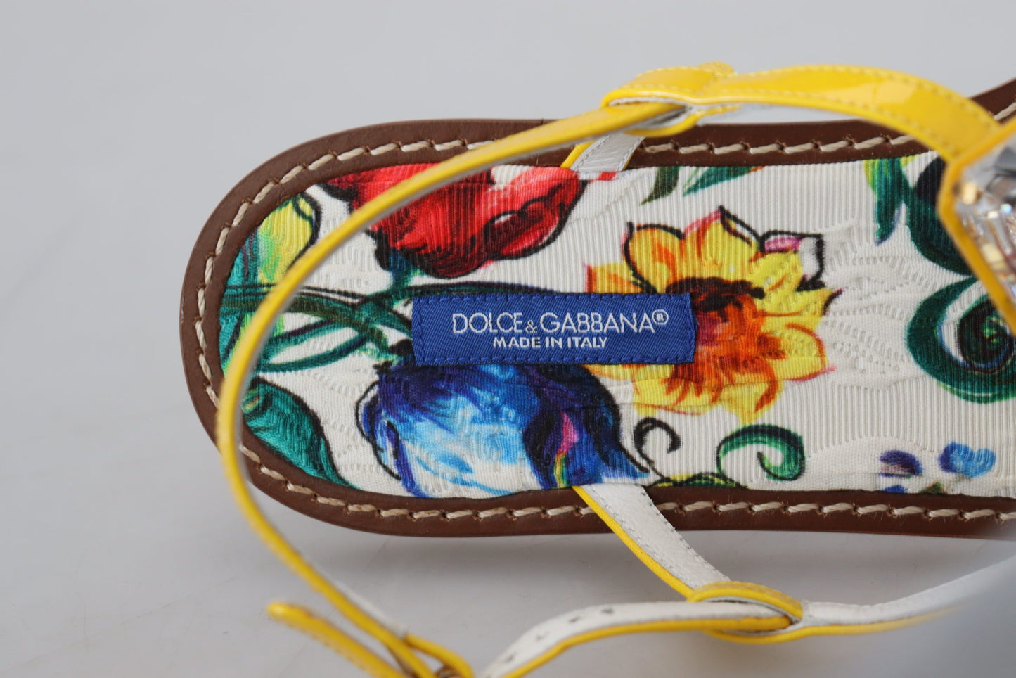 Dolce &amp; Gabbana Majolica -nahkasandaalit kristallikoristeilla