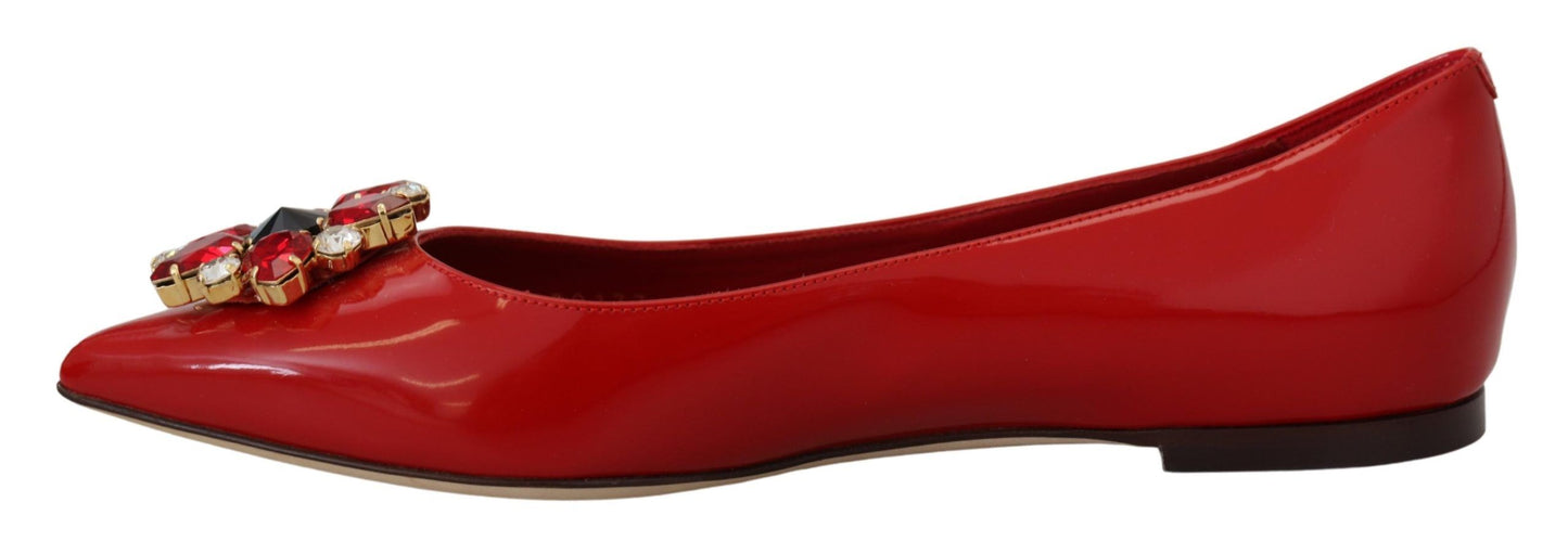 Dolce & Gabbana Rote Loafers aus Wildleder mit Kristall - Exquisite Eleganz