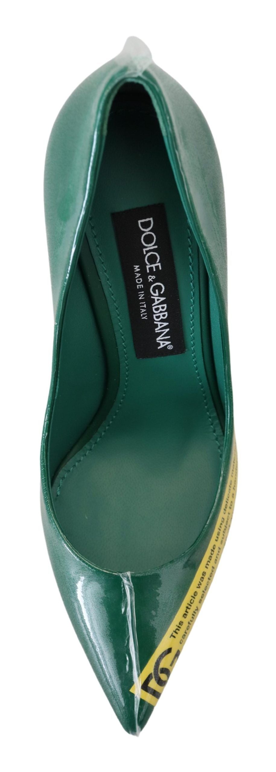 Dolce &amp; Gabbana Emerald Green Elegance Leather Heels Pumps