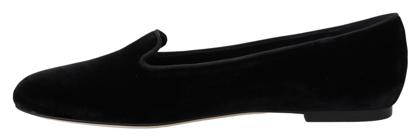 Dolce &amp; Gabbana Elegant black silk blend loafers