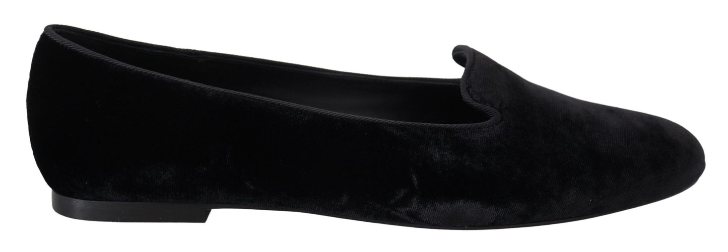 Dolce &amp; Gabbana Elegant black silk blend loafers