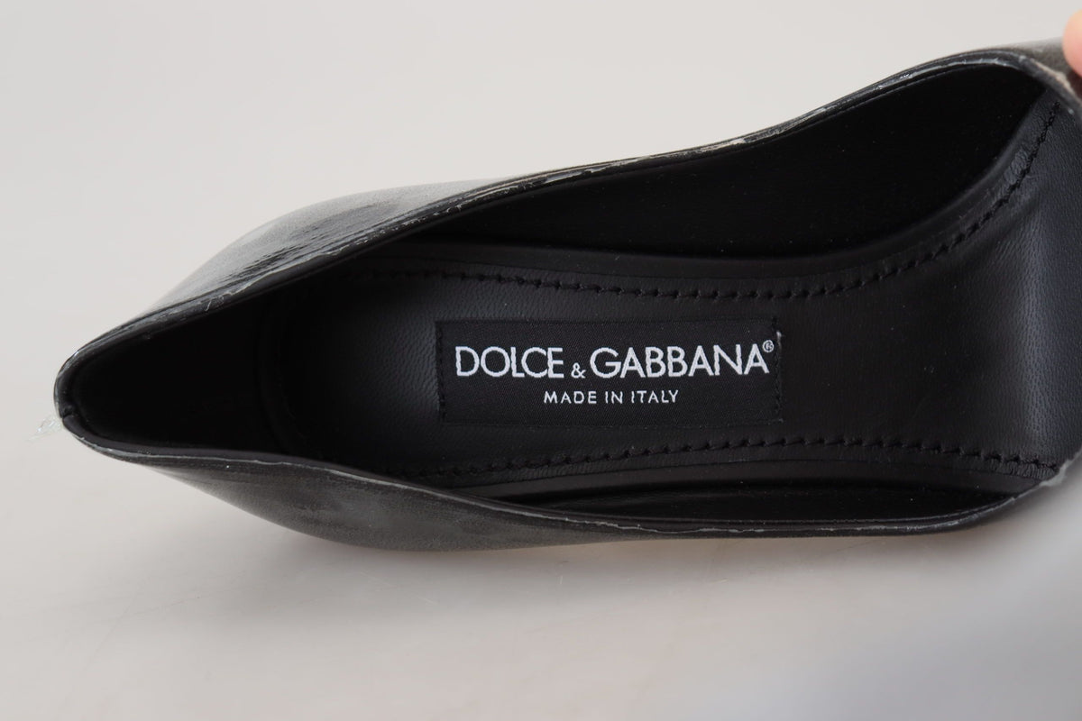 Dolce &amp; Gabbana Elegant Black Gold Detail Heels Pumps