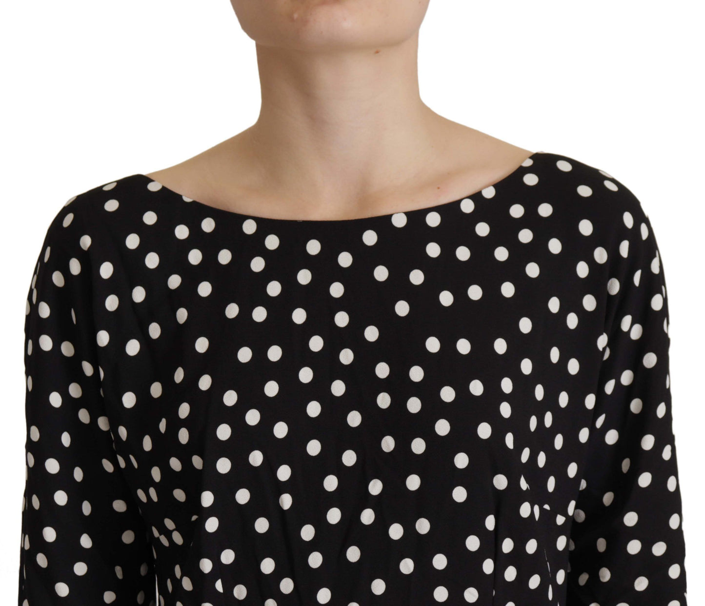 Dolce &amp; Gabbana Polka Dot Coat Midi Elegance