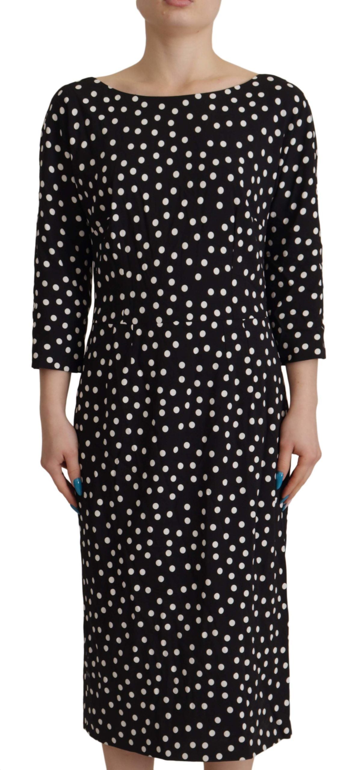 Dolce &amp; Gabbana Polka Dot Coat Midi Elegance