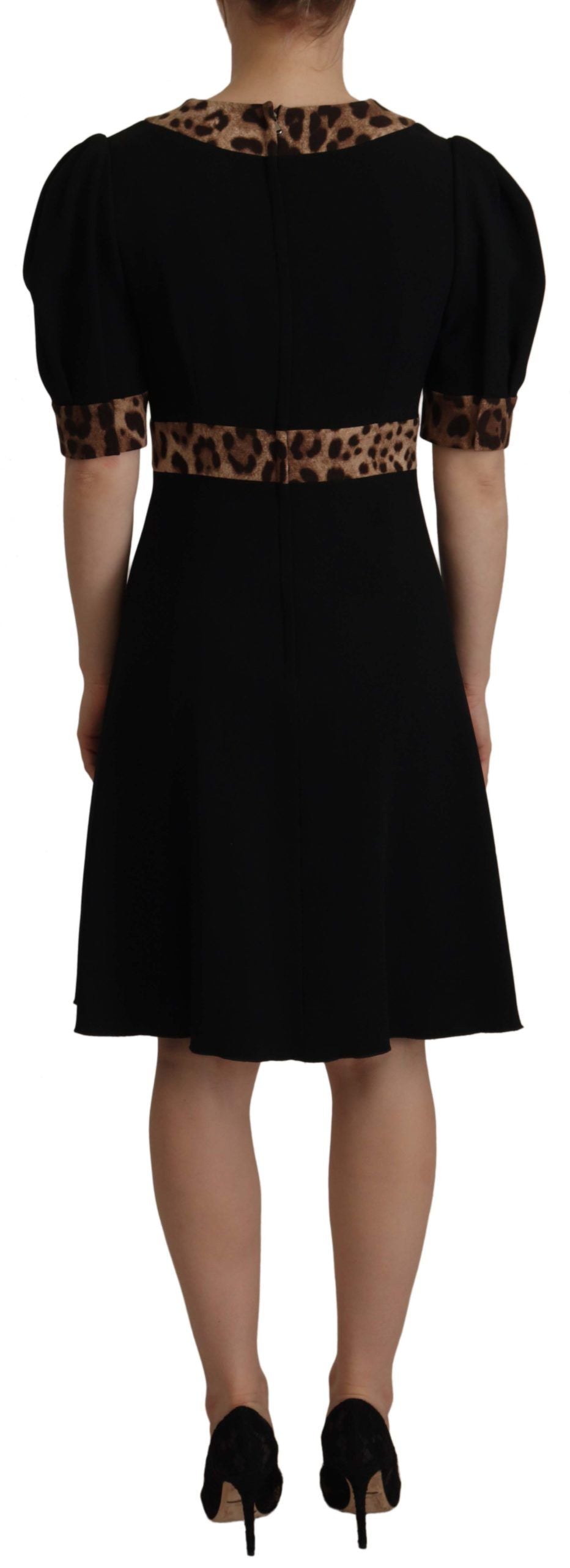 Dolce &amp; Gabbana Elegant Black A-Line Dress with V-Neck