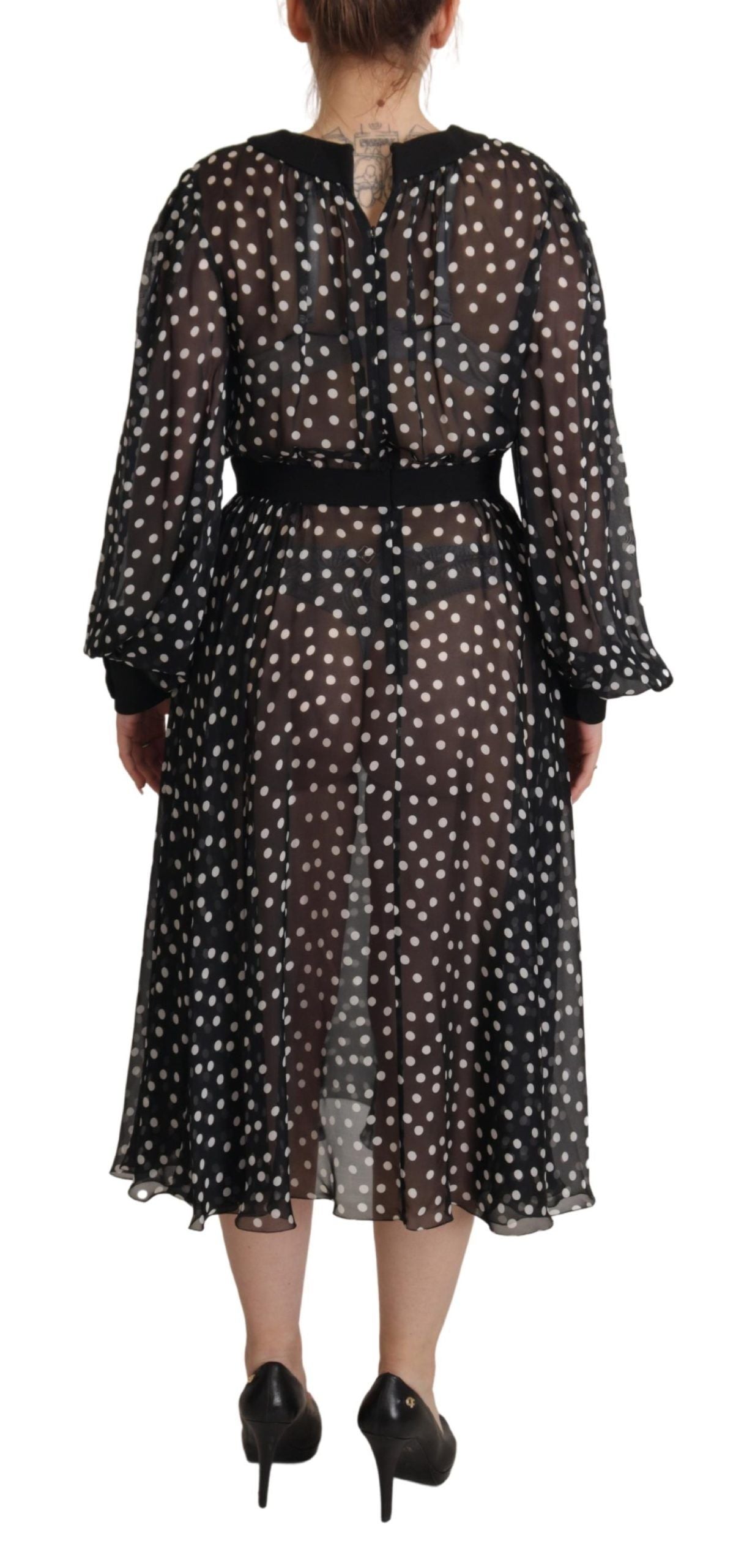 Dolce &amp; Gabbana Elegant dotted silk midi dress