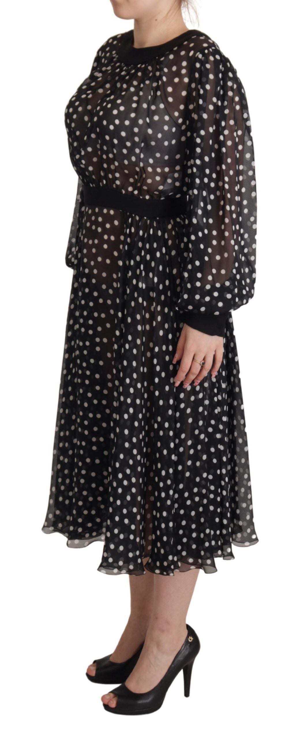 Dolce &amp; Gabbana Elegant dotted silk midi dress