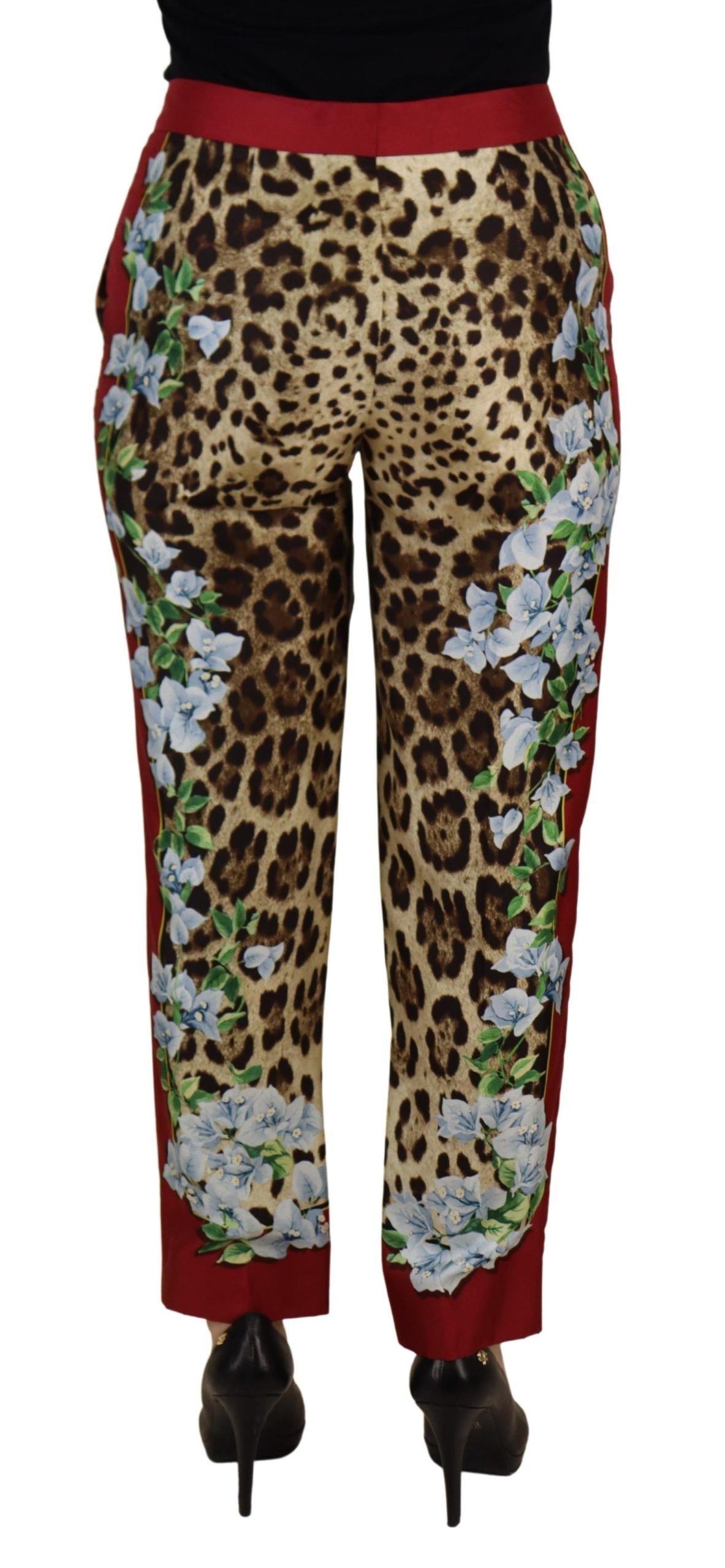 Dolce &amp; Gabbana Elegant Multicolor Silk High Waist Pants