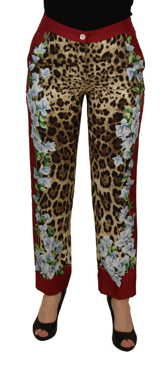 Dolce &amp; Gabbana Elegant Multicolor Silk High Waist Pants