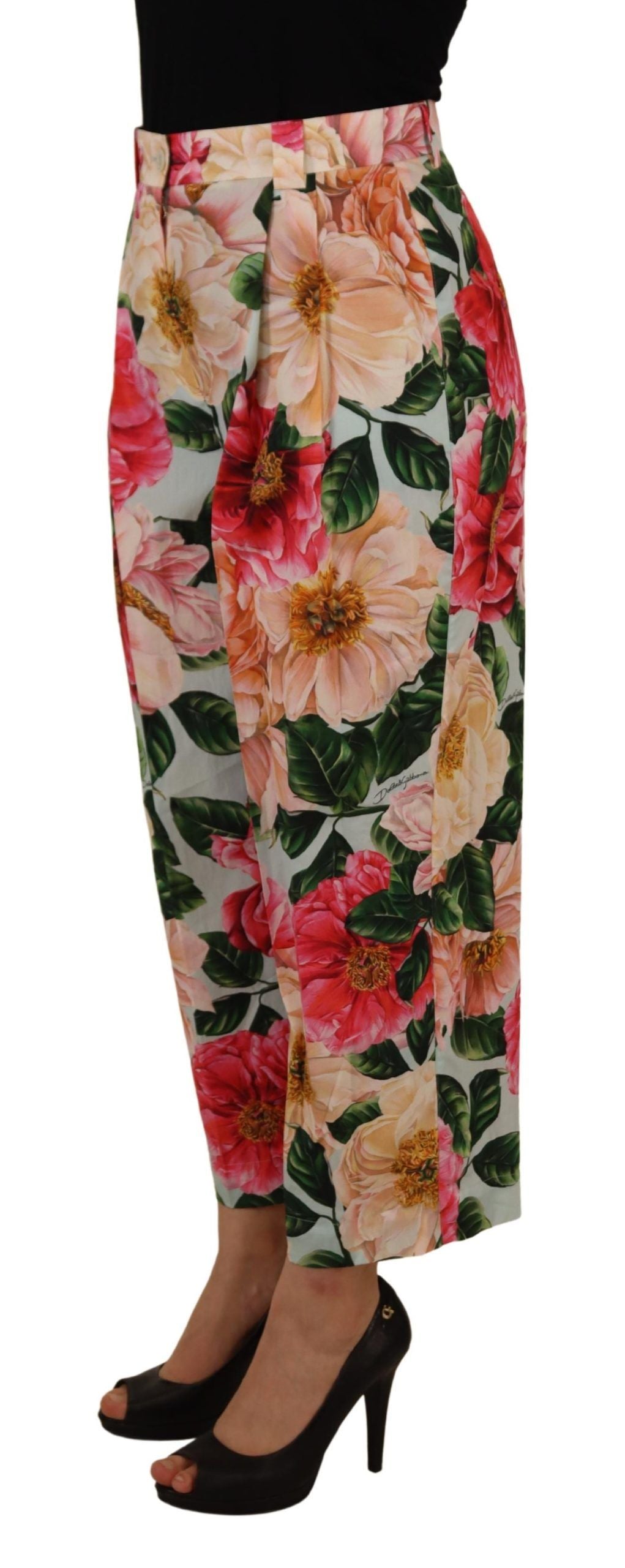 Dolce &amp; Gabbana Exquisite High Waist Silk Pants