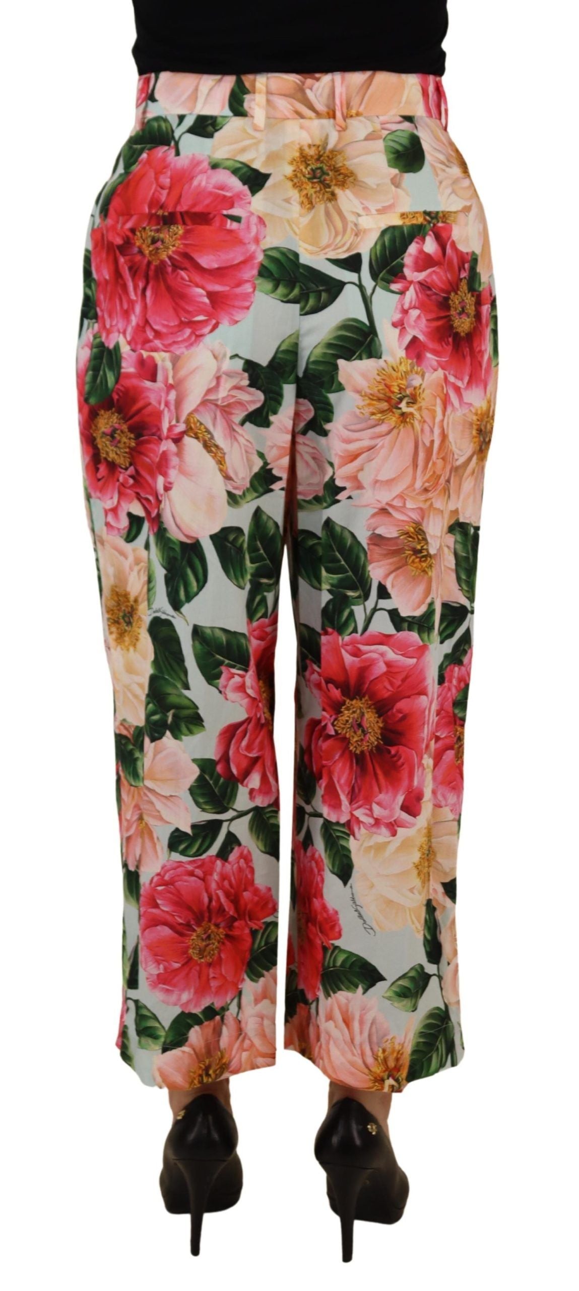 Dolce &amp; Gabbana Exquisite High Waist Silk Pants