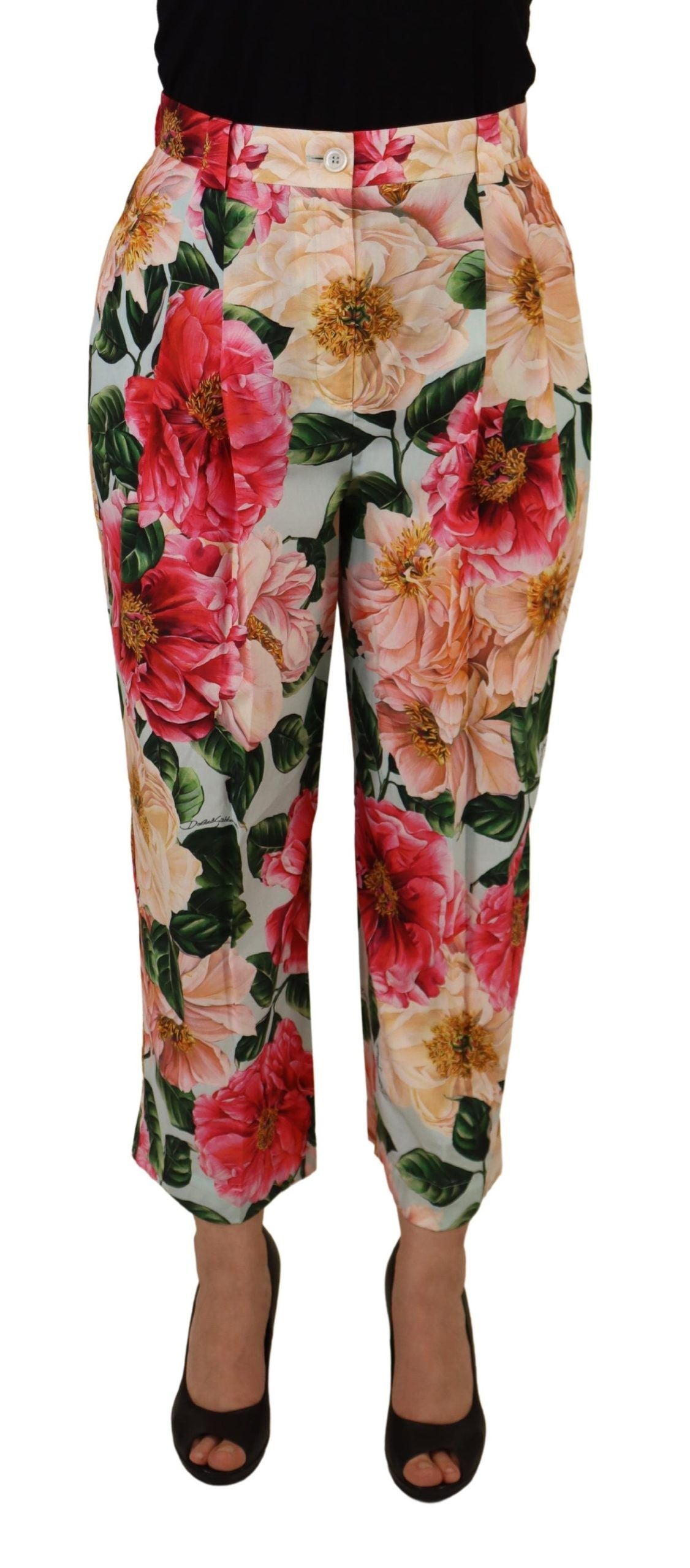 Dolce &amp; Gabbana Exquisite High Waist Silk Pants